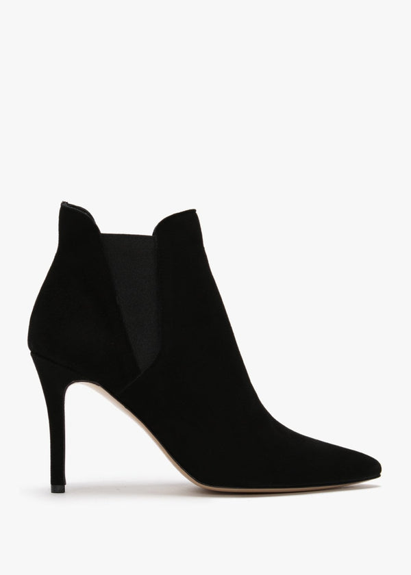 Adril Black Suede Ankle Boots