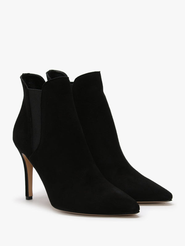 Adril Black Suede Ankle Boots