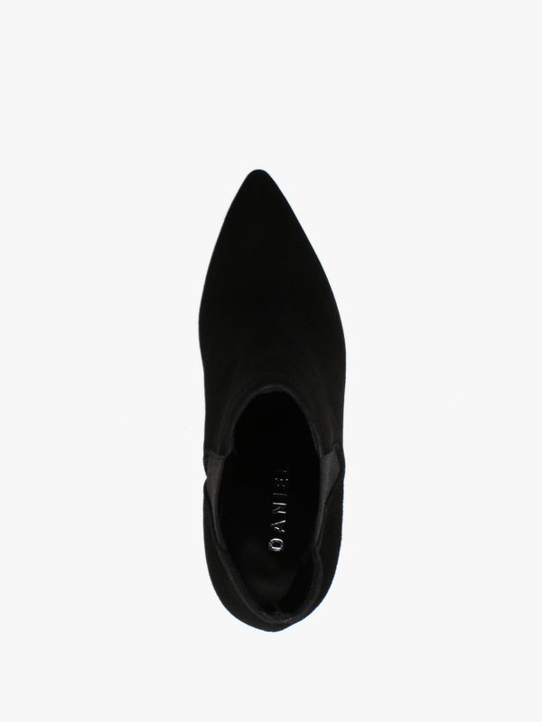 Adril Black Suede Ankle Boots