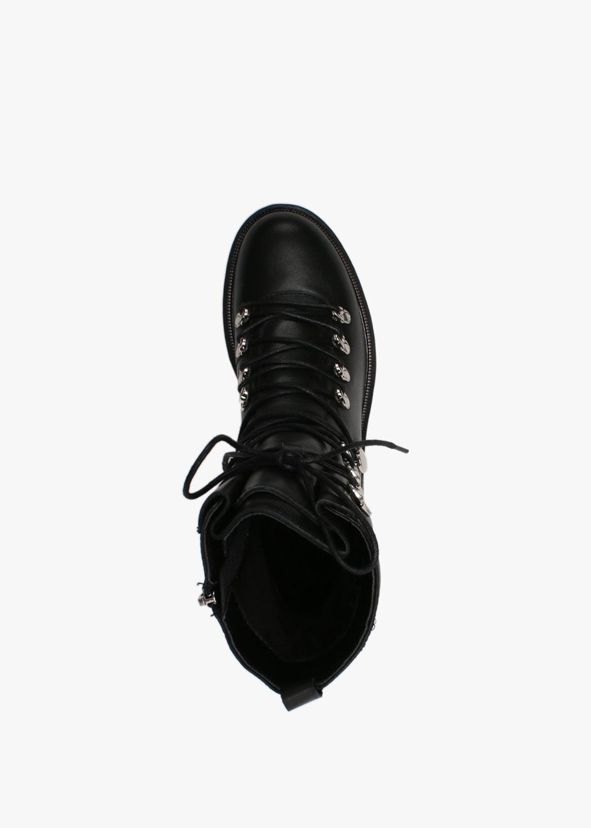 Plip Black Leather Fleece Lined Biker Boots