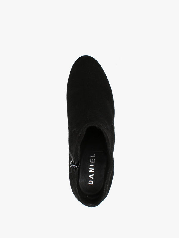 Barara Black Suede Western Ankle Boots