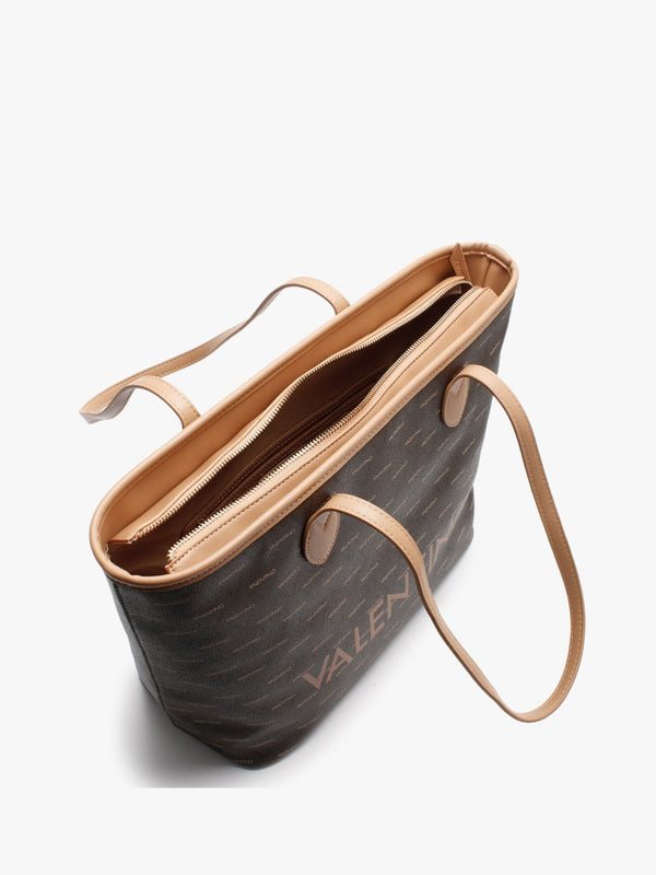 Liuto Tan Repeat Logo Tote Bag