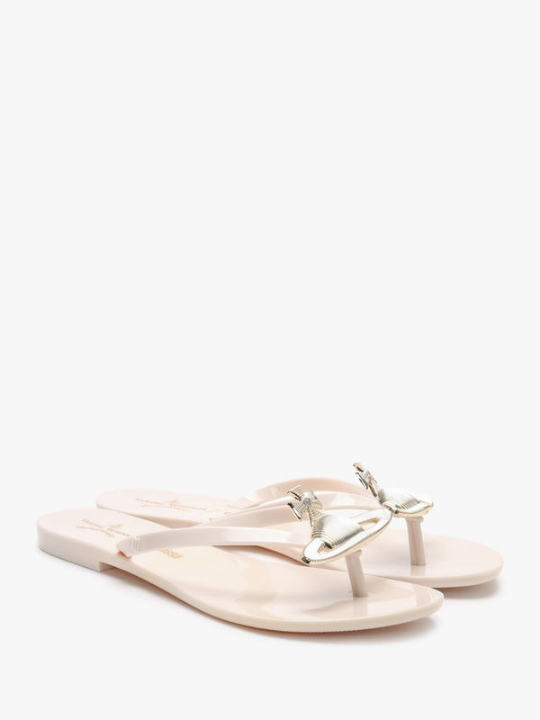 x Melissa Harmonic Orb Ivory Flip Flops
