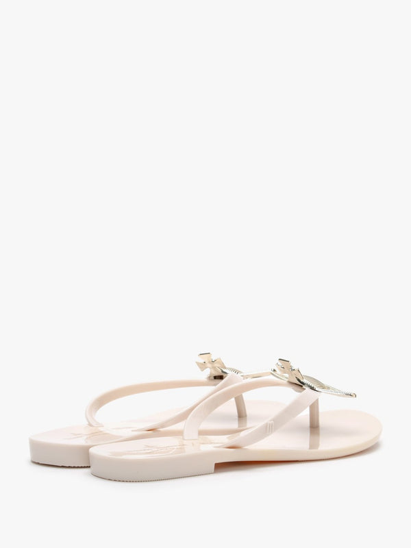 x Melissa Harmonic Orb Ivory Flip Flops