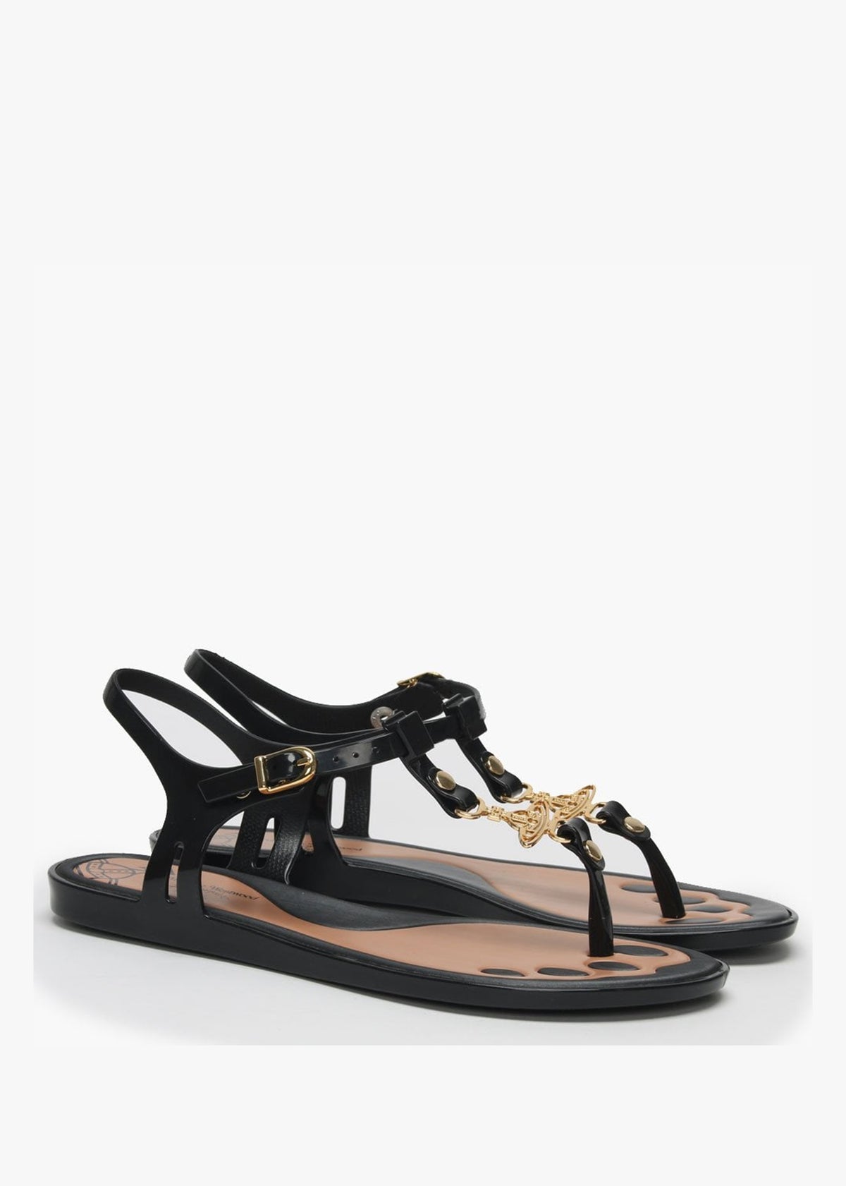 x Melissa Solar Orb Black Toe Post Sandals