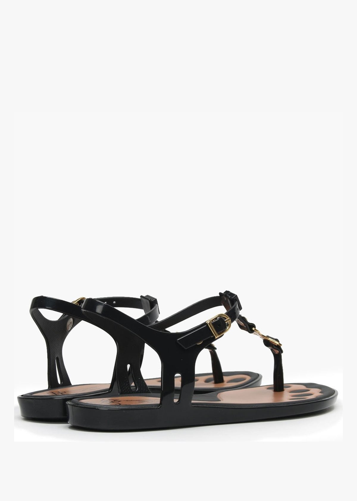 x Melissa Solar Orb Black Toe Post Sandals