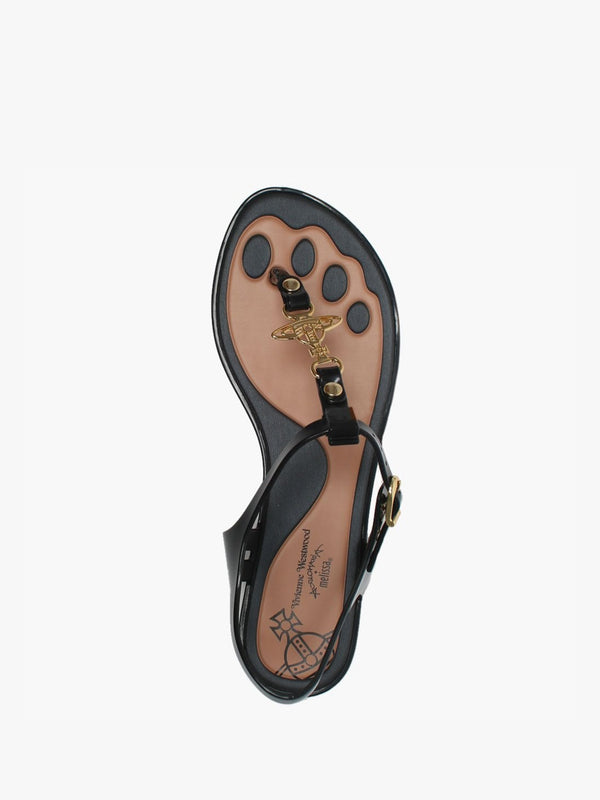 x Melissa Solar Orb Black Toe Post Sandals