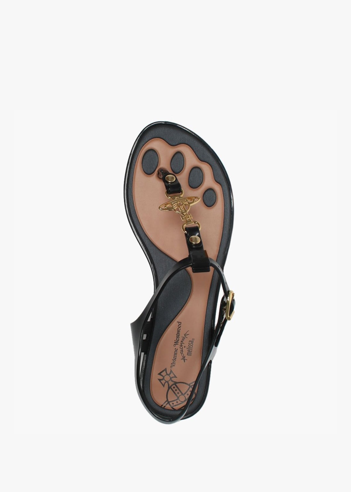 x Melissa Solar Orb Black Toe Post Sandals