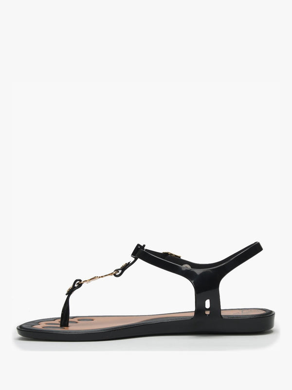 x Melissa Solar Orb Black Toe Post Sandals