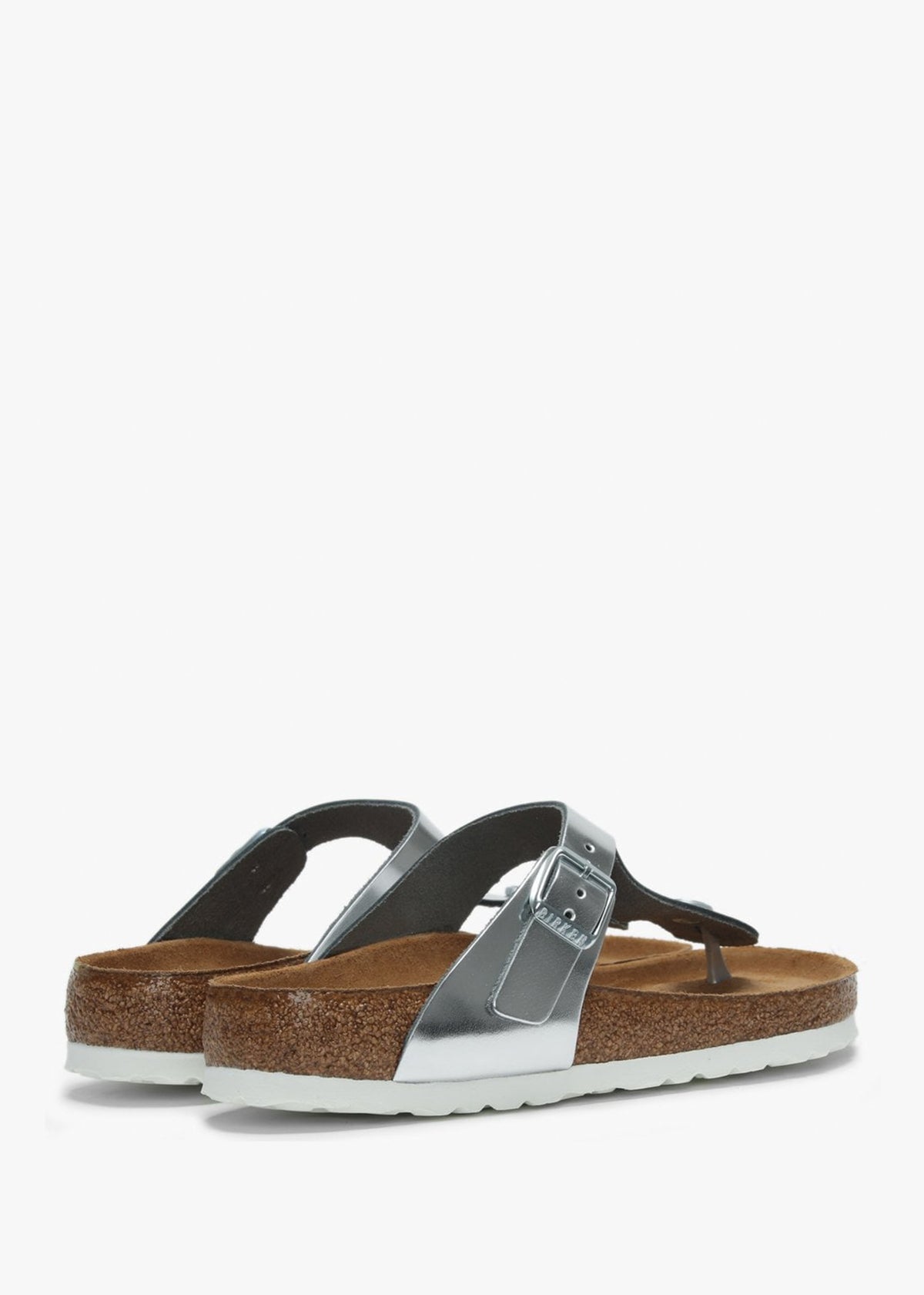 Gizeh Silver Leather Toe Post Sandals