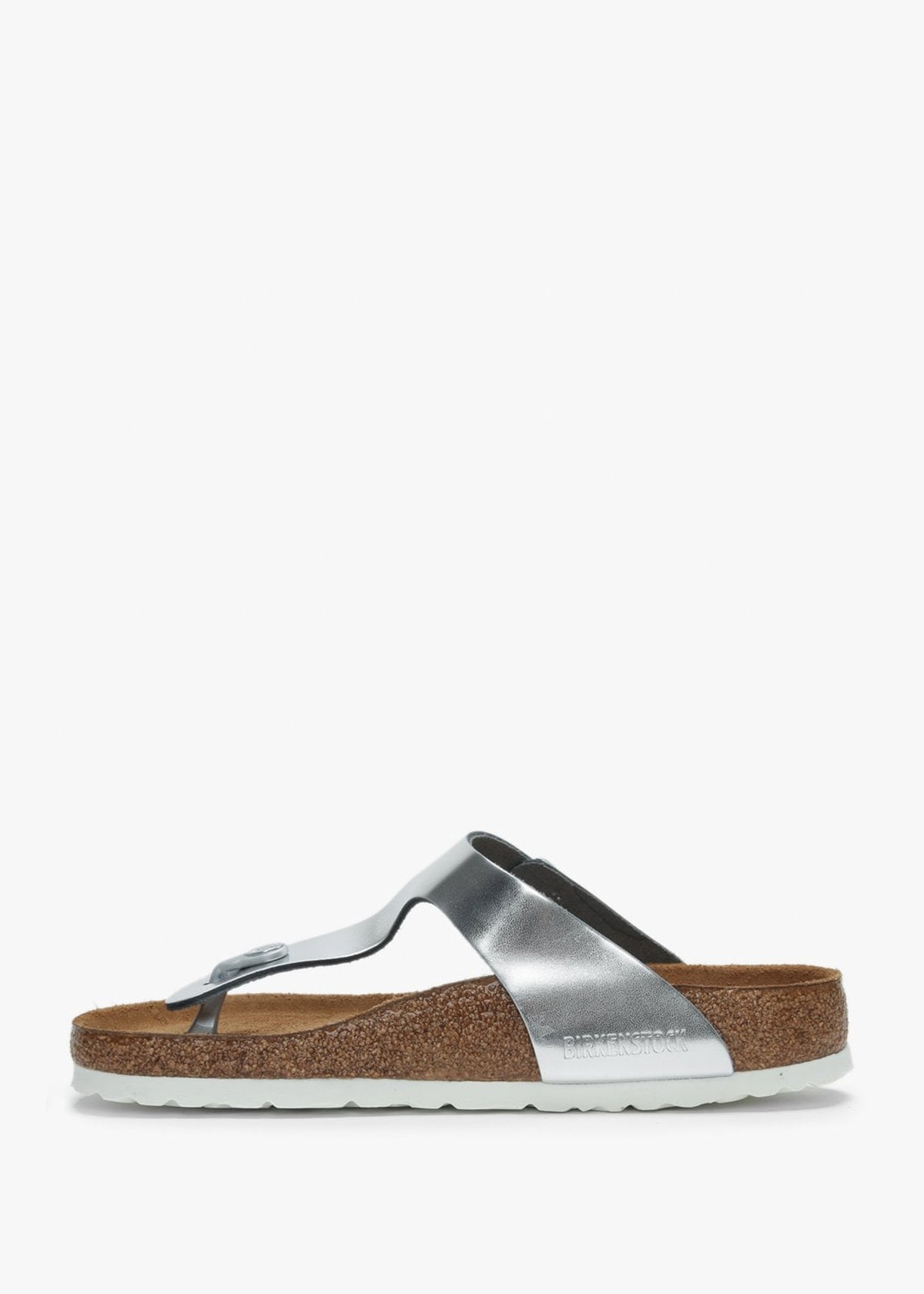 Gizeh Silver Leather Toe Post Sandals