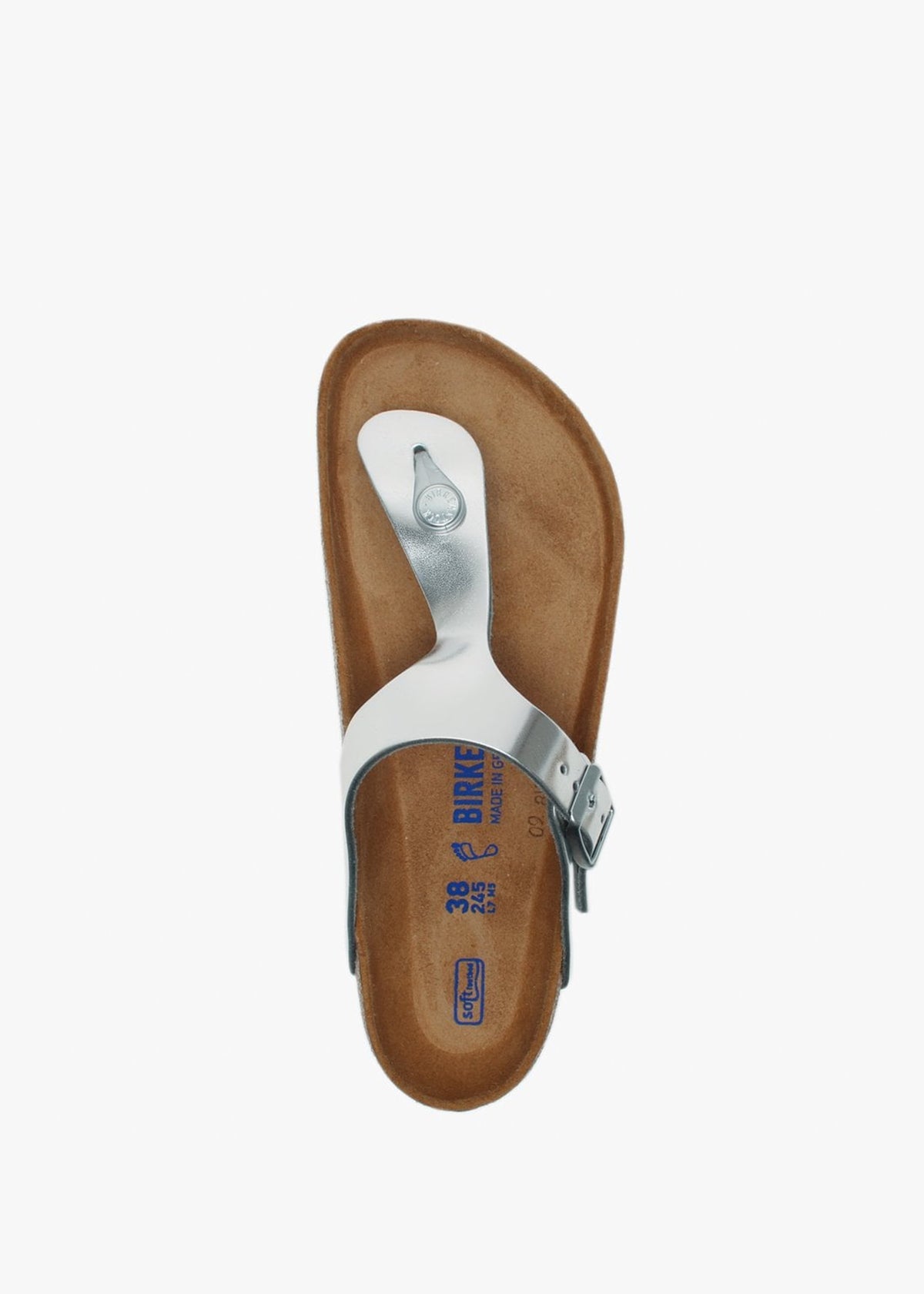 Gizeh Silver Leather Toe Post Sandals