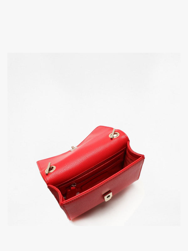 Divina Rosso Pebbled Shoulder Bag