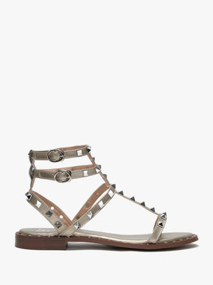 Cuboid Gold Studded Gladiator Sandals