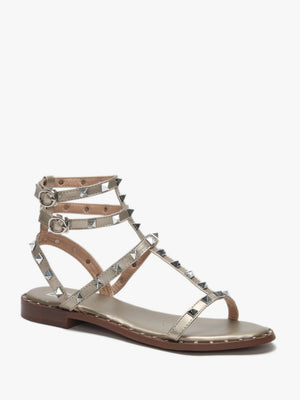 Cuboid Gold Studded Gladiator Sandals