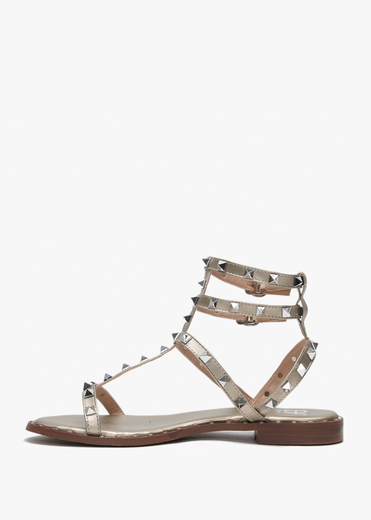 Cuboid Gold Studded Gladiator Sandals