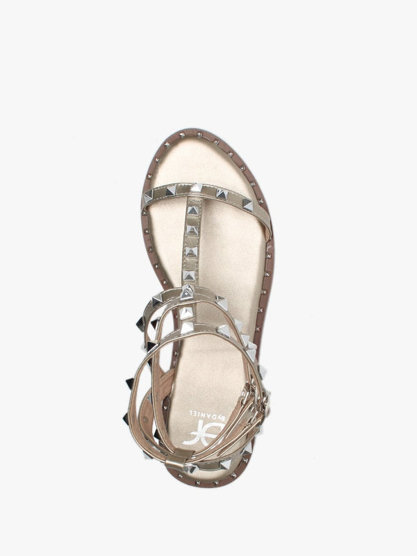 Cuboid Gold Studded Gladiator Sandals