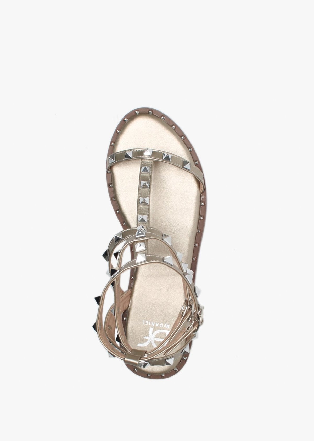 Cuboid Gold Studded Gladiator Sandals