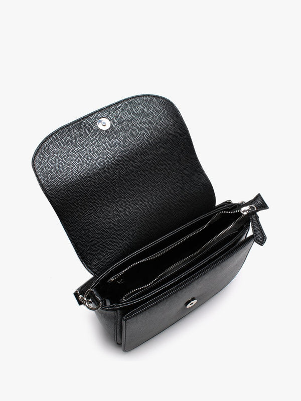 Divina Large Black Pebbled Shoulder Bag