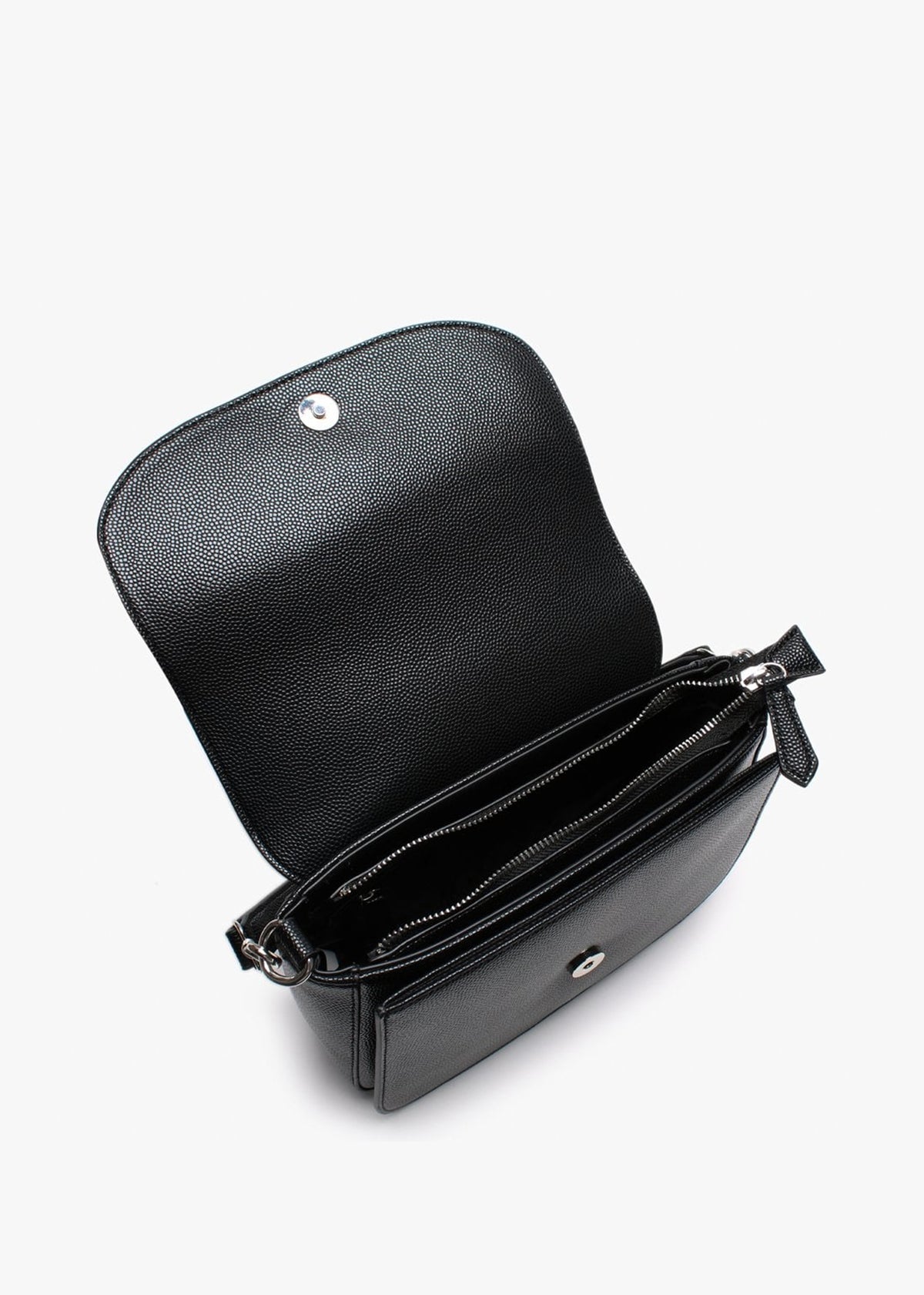 Divina Large Black Pebbled Shoulder Bag
