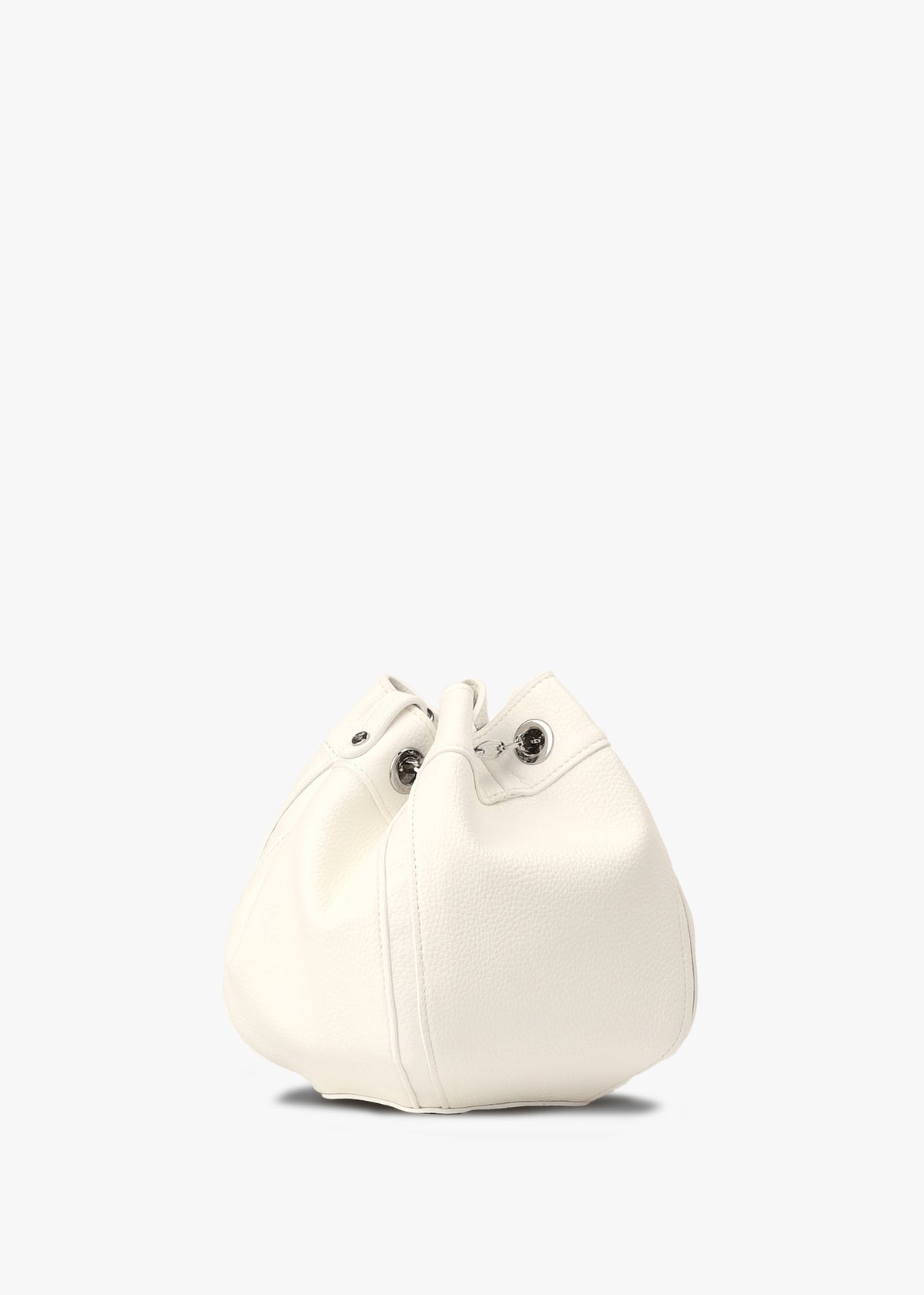 Small Chrissy Vegan White Bucket Bag