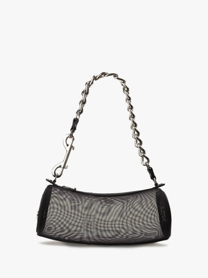 Cindy Vegan Recycled Mesh Black Cylinder Shoulder Bag