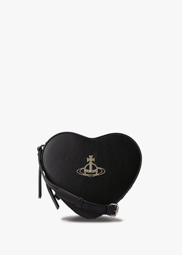 Women's Louise Heart Black Cross Body Bag
