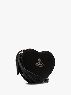 Women's Louise Heart Black Cross Body Bag