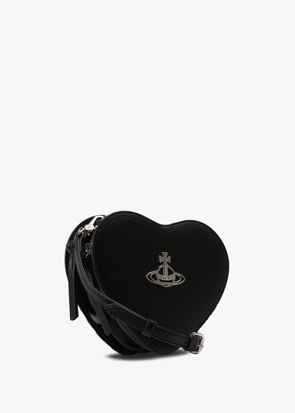 Women's Louise Heart Black Cross Body Bag
