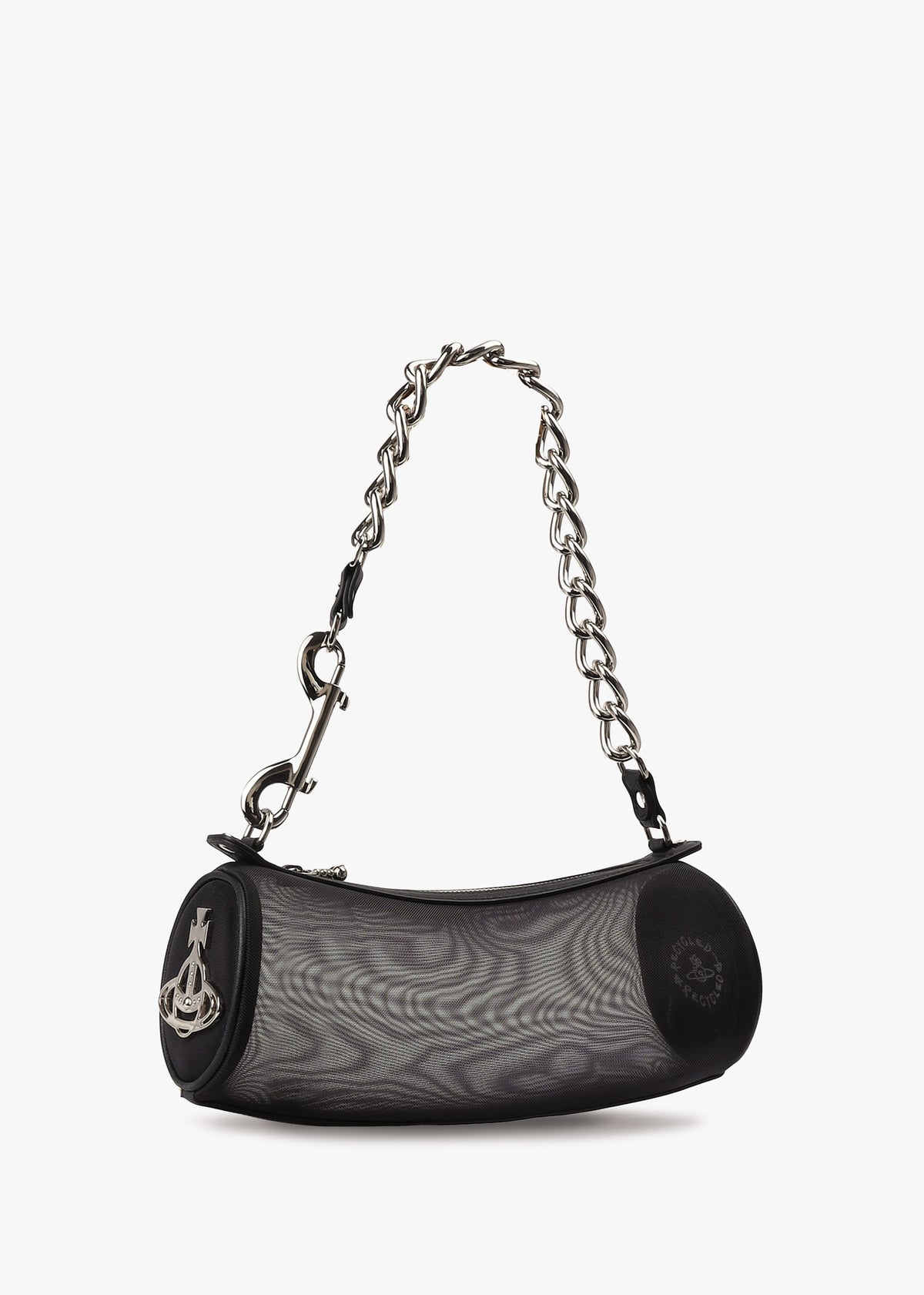 Cindy Vegan Recycled Mesh Black Cylinder Shoulder Bag