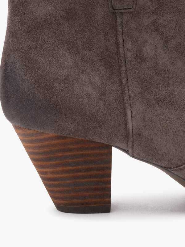 Jalouse Brown Suede Western Ankle Boots