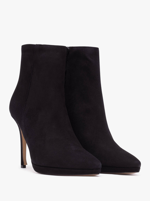 Abigail Black Suede Platform Ankle Boots
