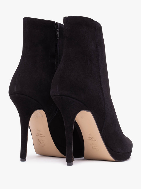 Abigail Black Suede Platform Ankle Boots