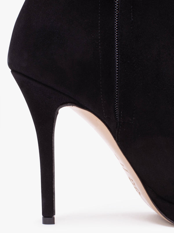 Abigail Black Suede Platform Ankle Boots