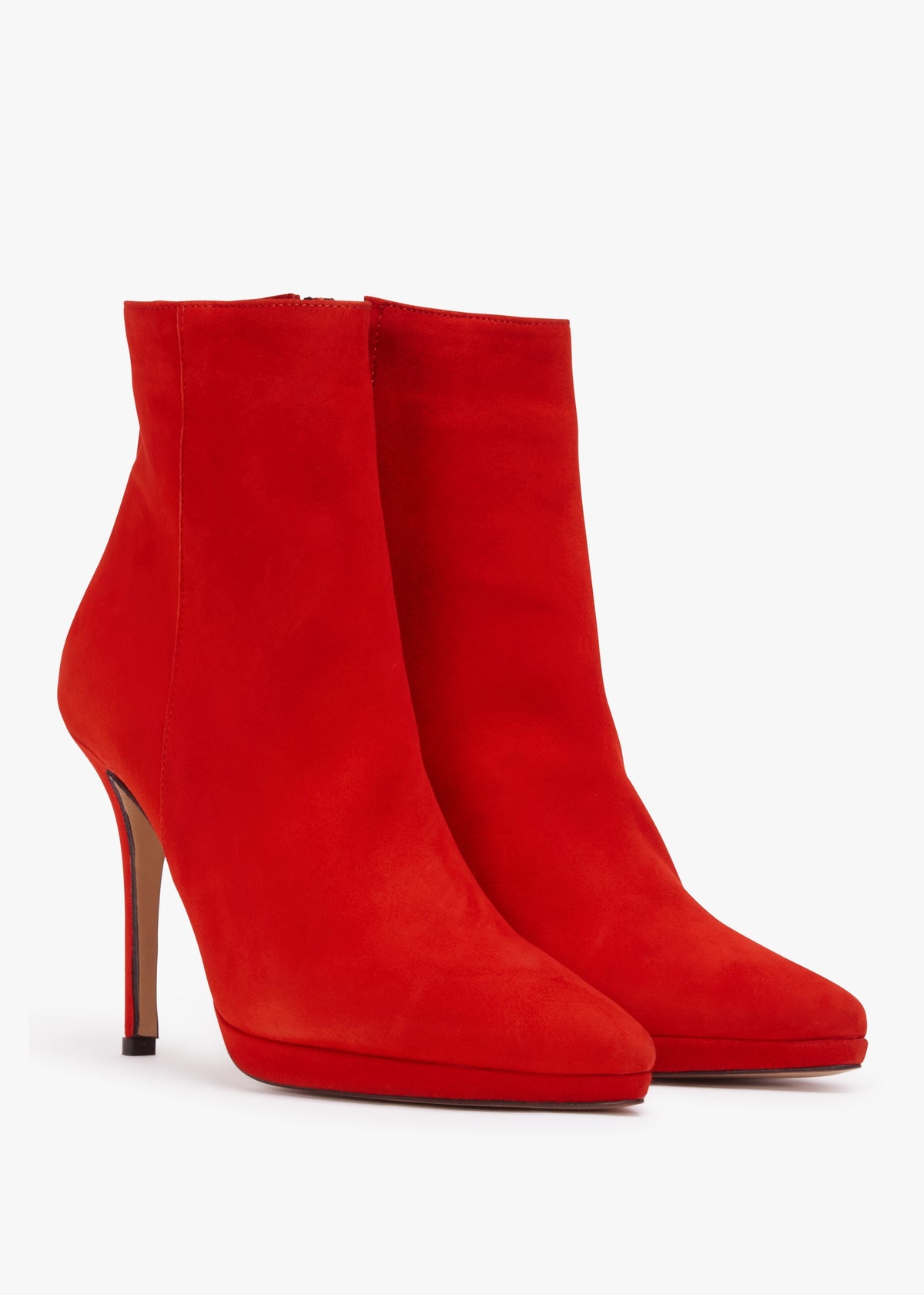Abigail Red Suede Platform Ankle Boots