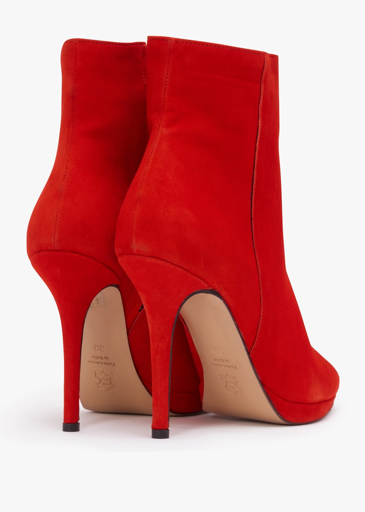 Abigail Red Suede Platform Ankle Boots