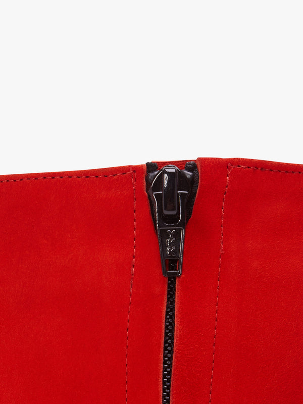 Abigail Red Suede Platform Ankle Boots