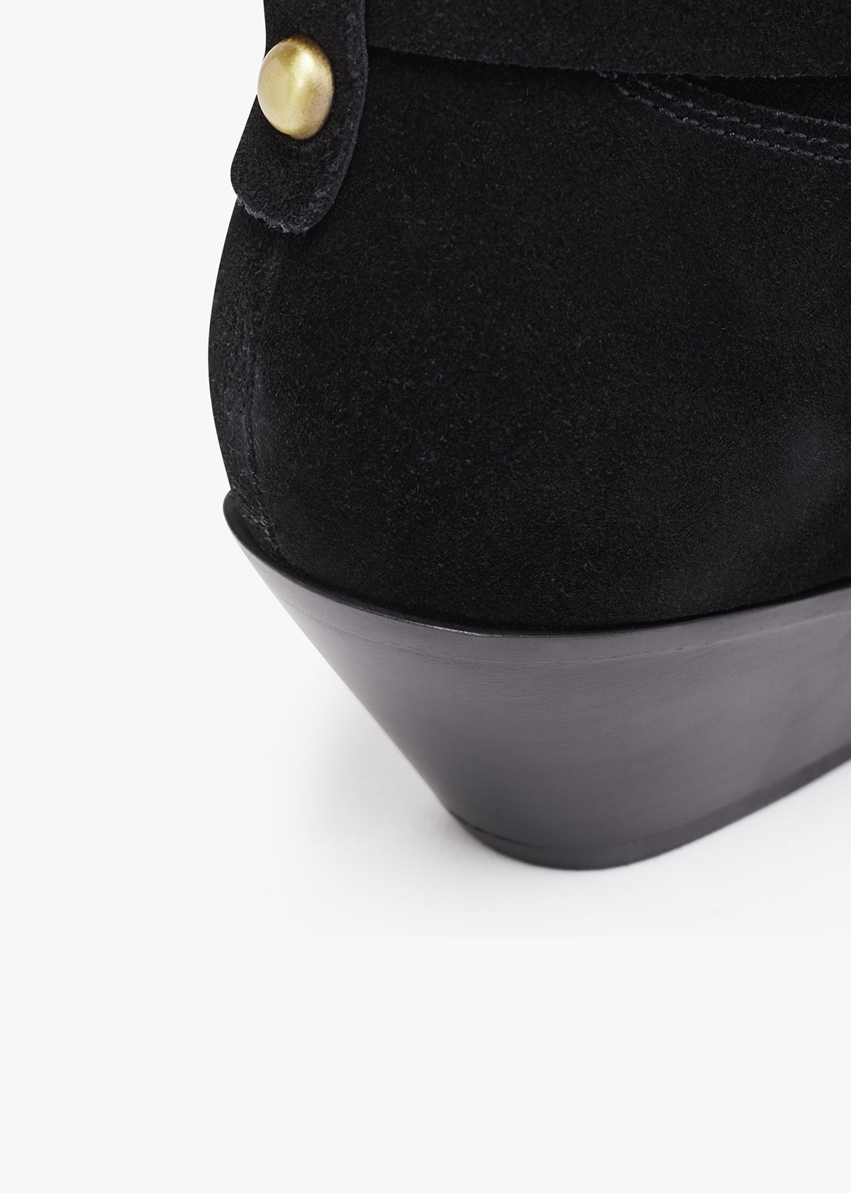 Esmena Black Suede Western Ankle Boots
