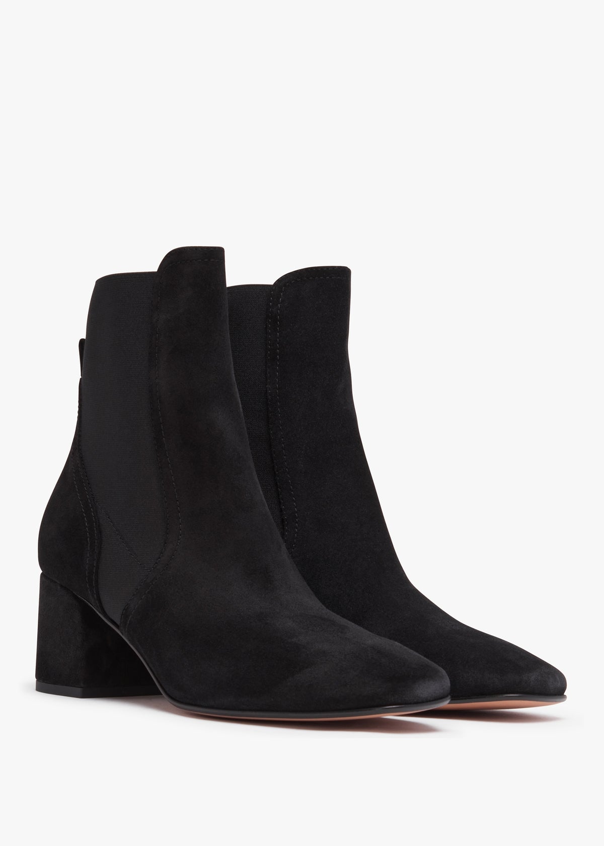 Lancey Black Suede Block Heel Ankle Boots