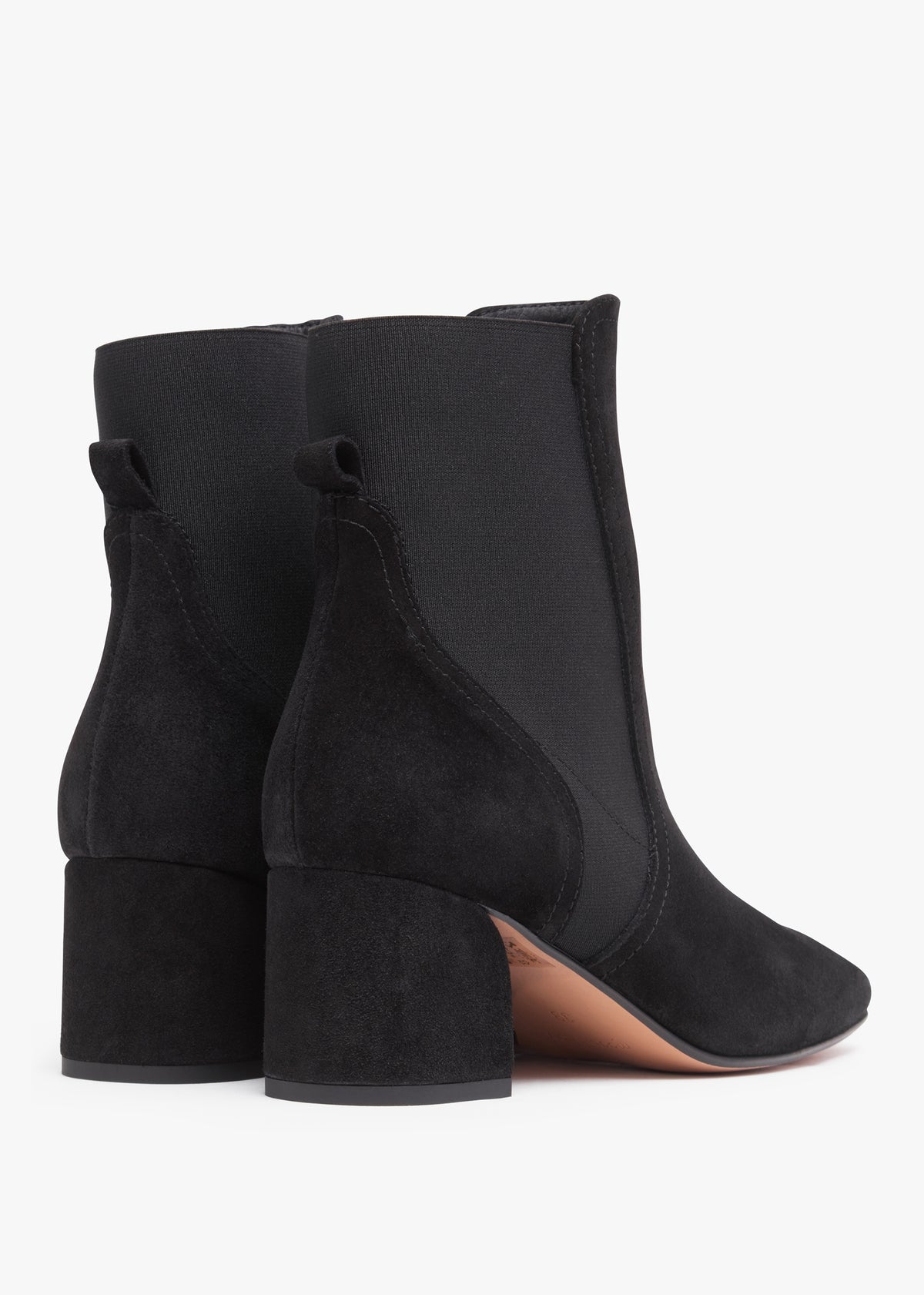 Lancey Black Suede Block Heel Ankle Boots