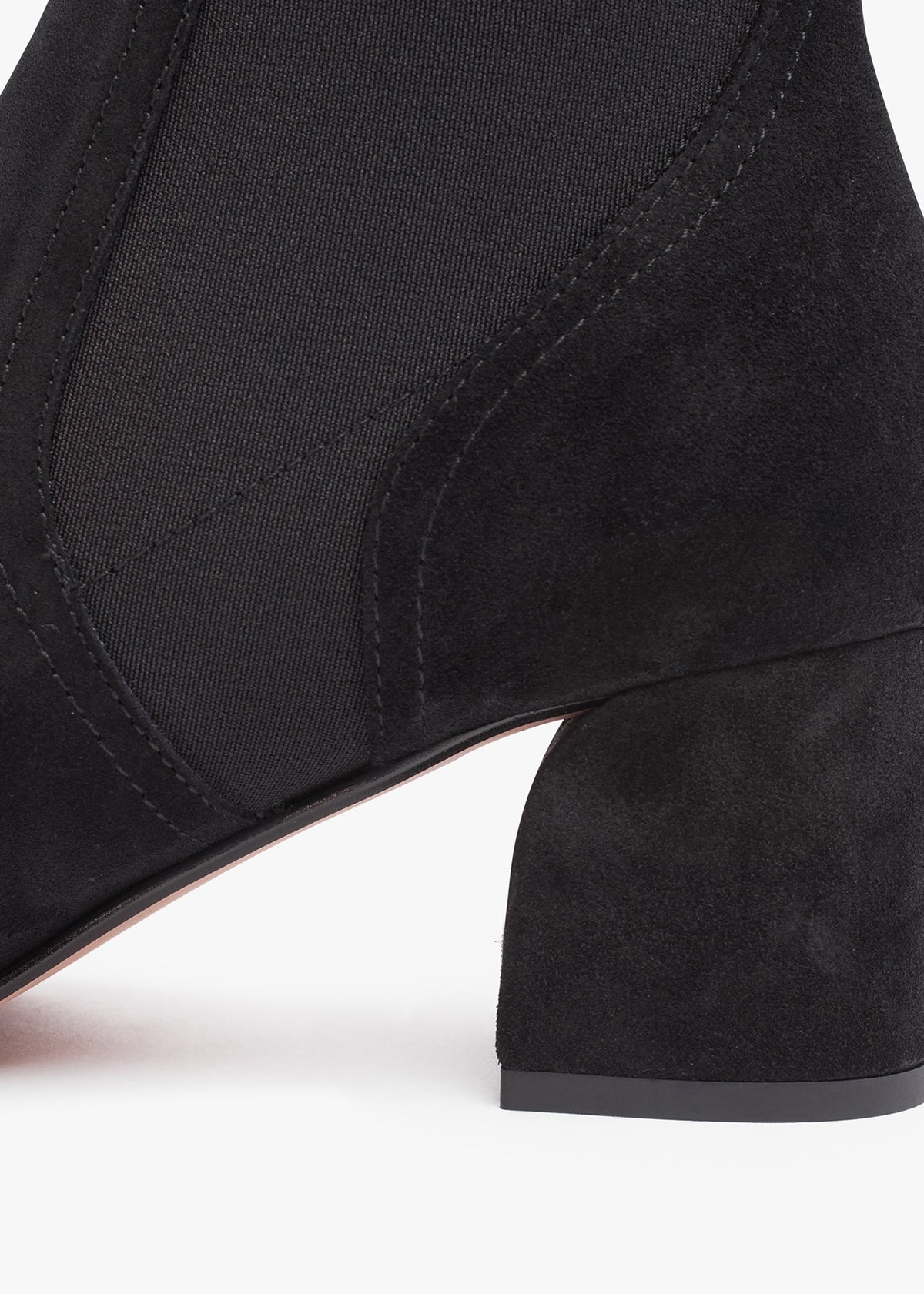 Lancey Black Suede Block Heel Ankle Boots