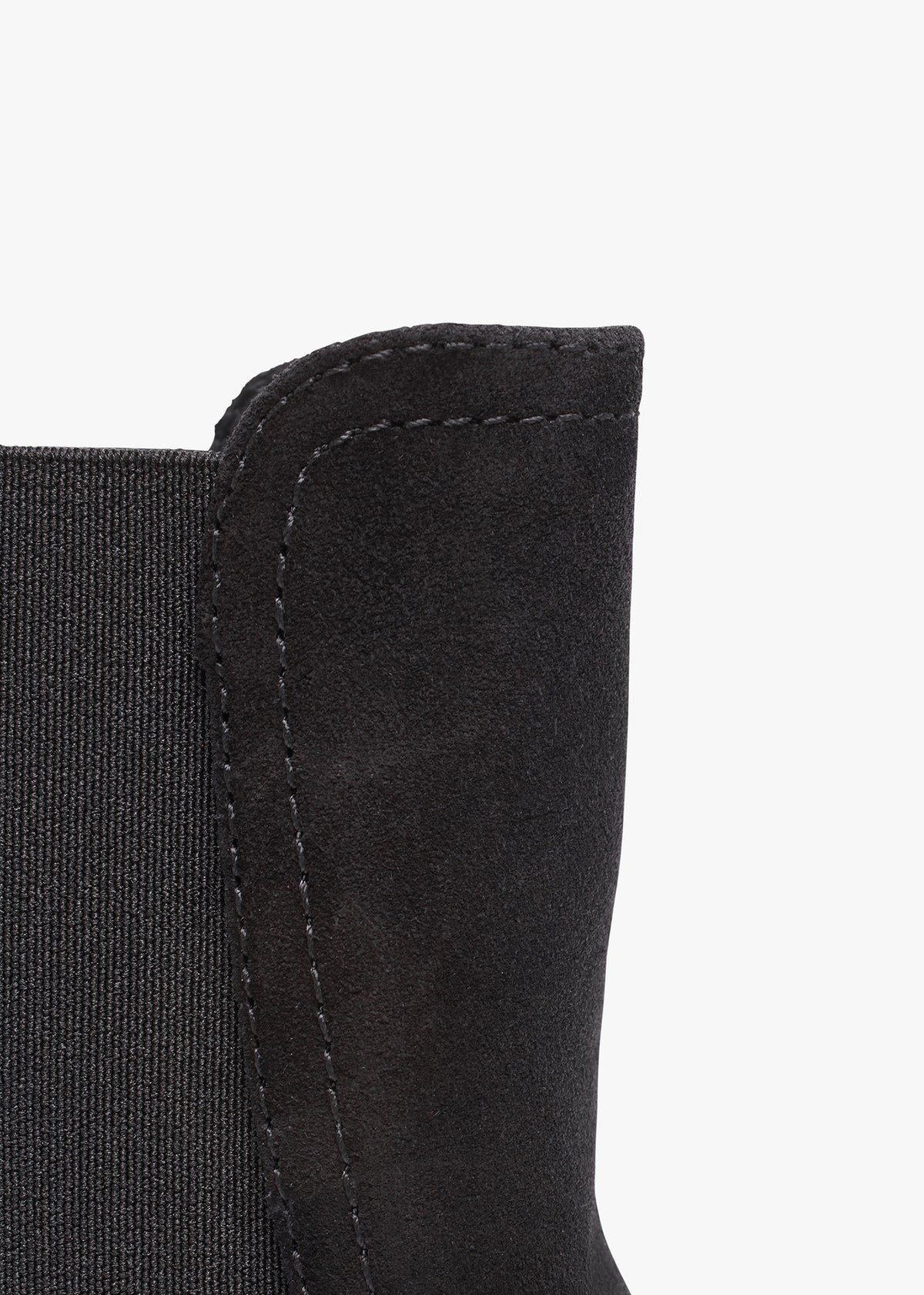 Lancey Black Suede Block Heel Ankle Boots