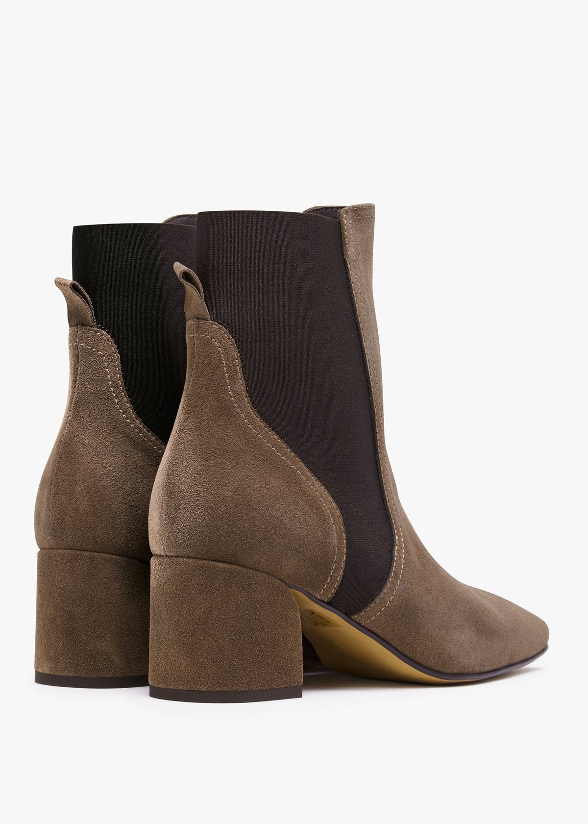 Lancey Taupe Suede Block Heel Ankle Boots