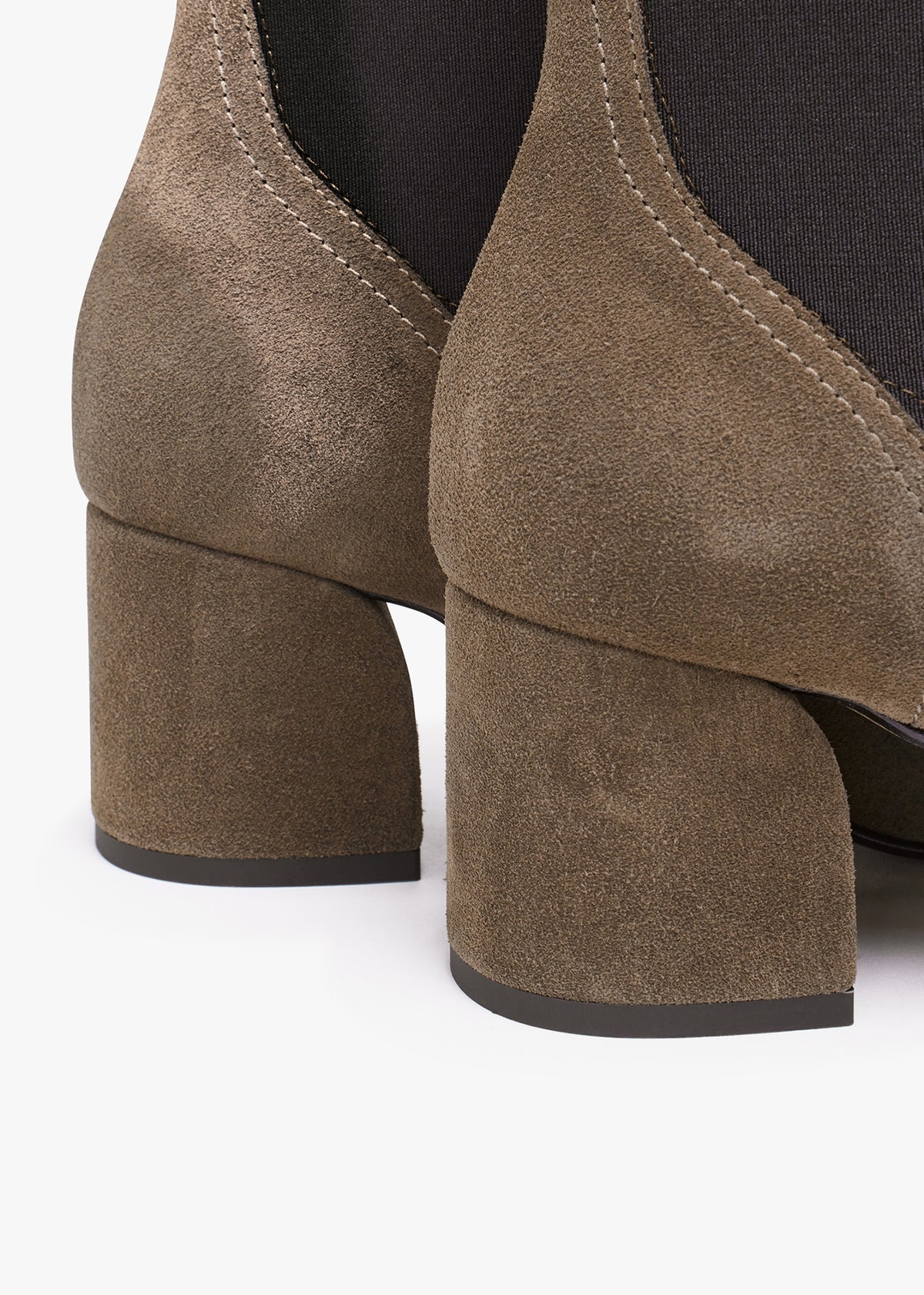 Lancey Taupe Suede Block Heel Ankle Boots