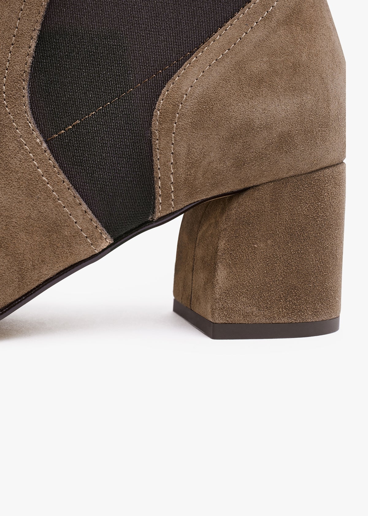 Lancey Taupe Suede Block Heel Ankle Boots