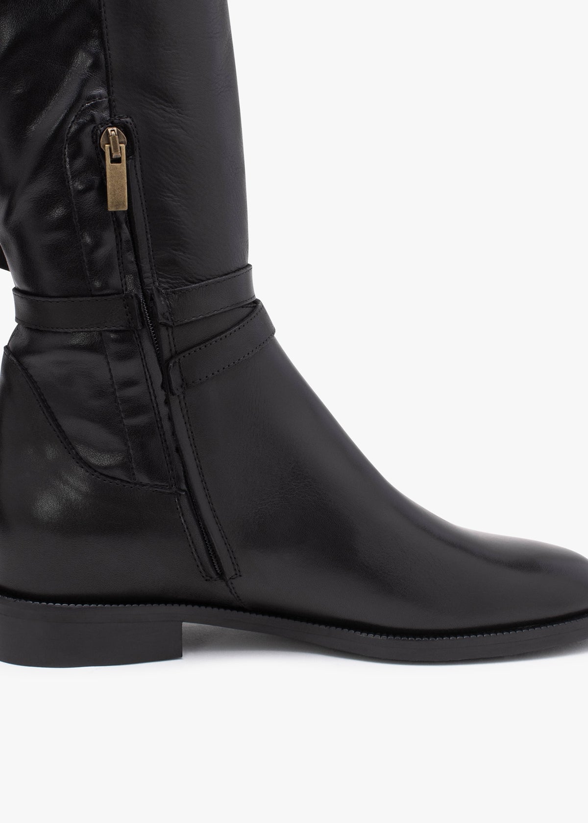 Laren Black Leather Knee Boots