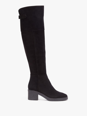 Lette Black Suede Over The Knee Boots