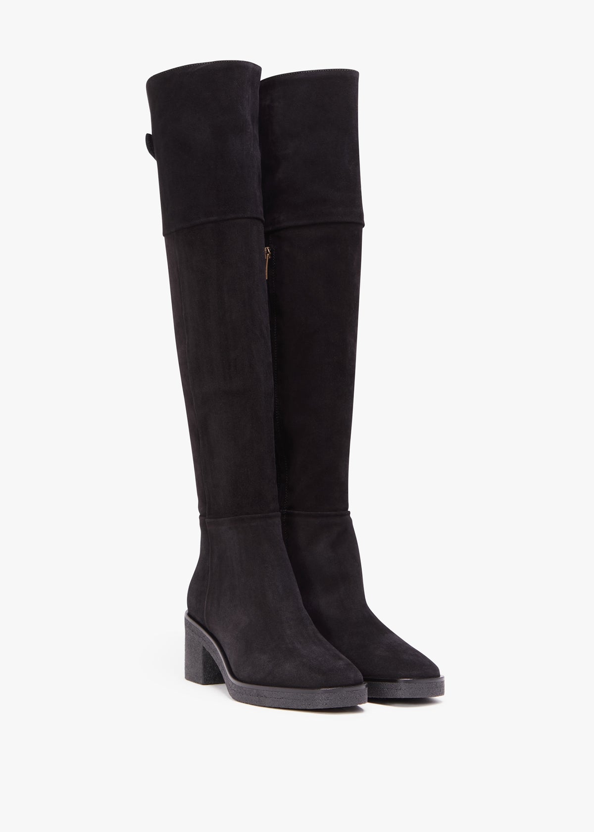 Lette Black Suede Over The Knee Boots