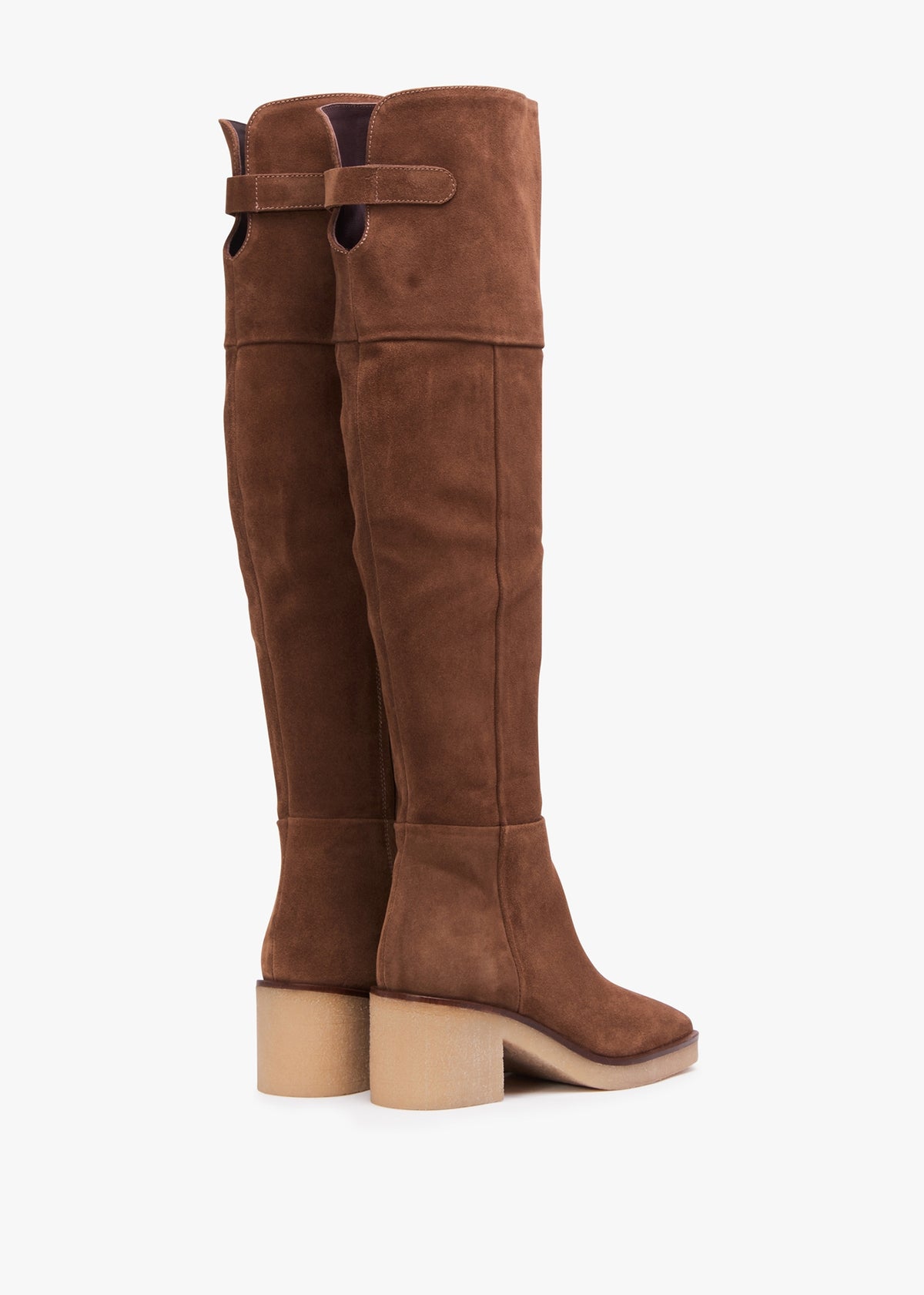 Lette Taupe Suede Over The Knee Boots