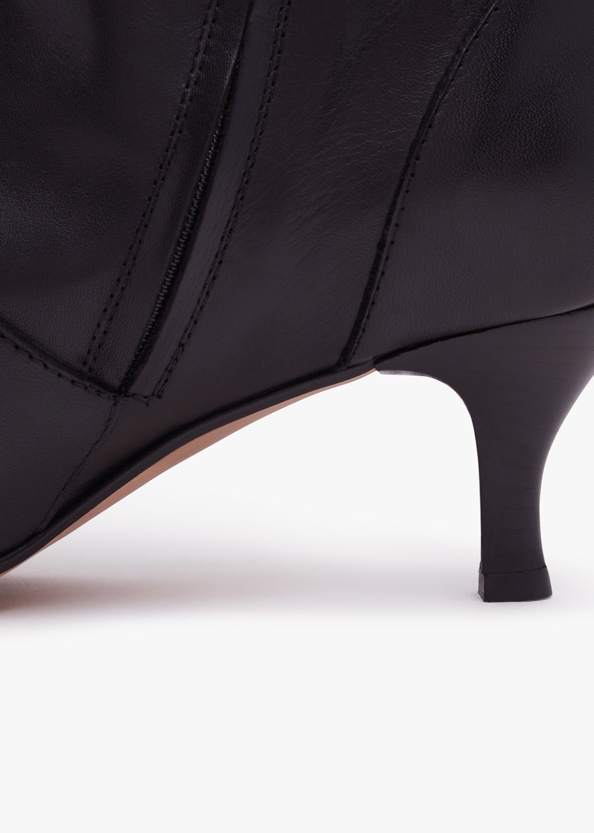 Lucy Black Leather Knee Boots